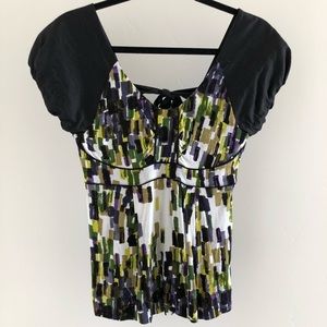 Printed Tie-Back Top